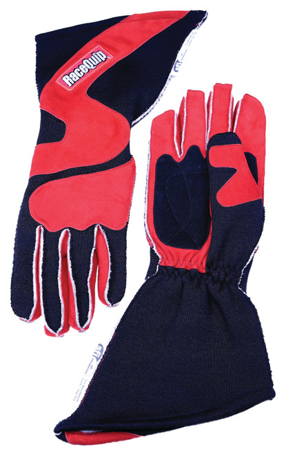 Racequip Gloves Outseam Black/Red Large SFI-5 (359105RQP)