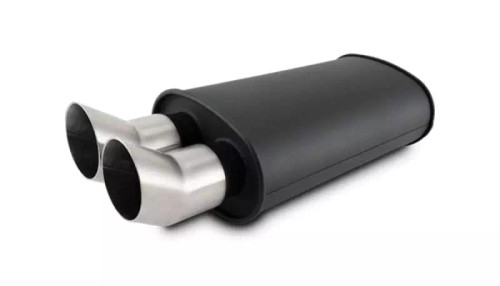 Vibrant Performance Streetpower Flat Black Oval Muffler 2.5in Inlet (12330)