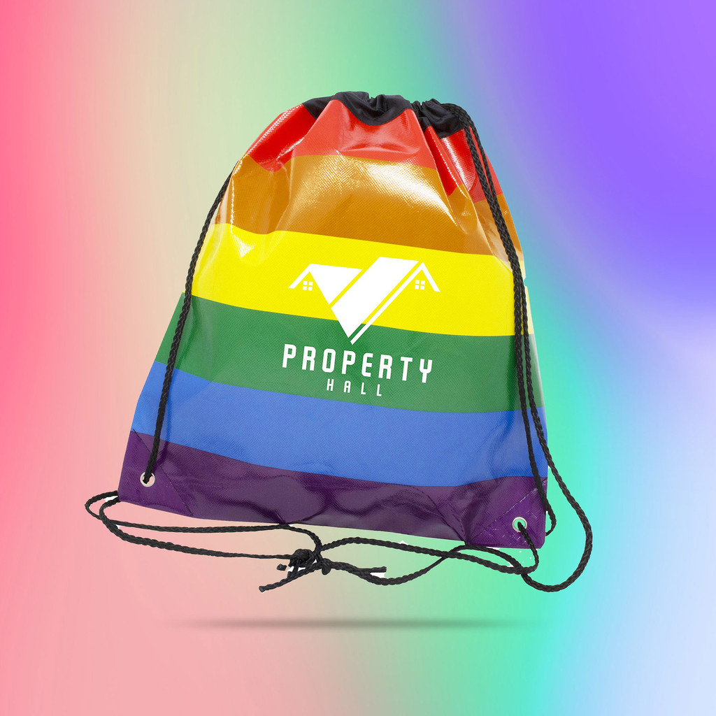 Jumbo Rainbow Backpack with Drawstring Closure