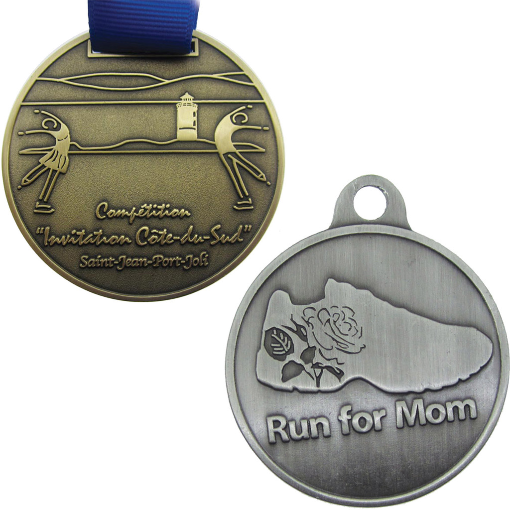 Diestruck Antiqued Medals: 2" Dia:2" DIA