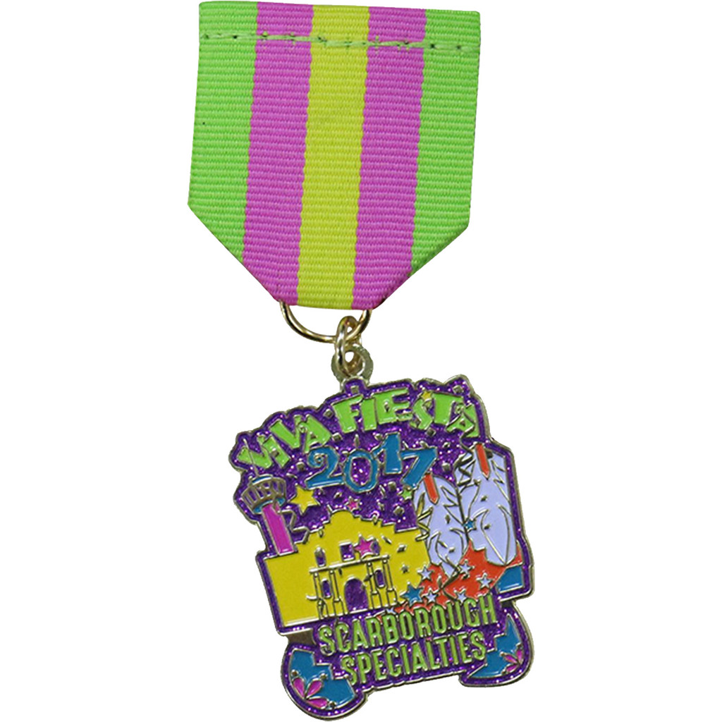 Fiesta Medals: 2" W X 2" H X 1/16" D:2" W x 2" H x 1/16" D