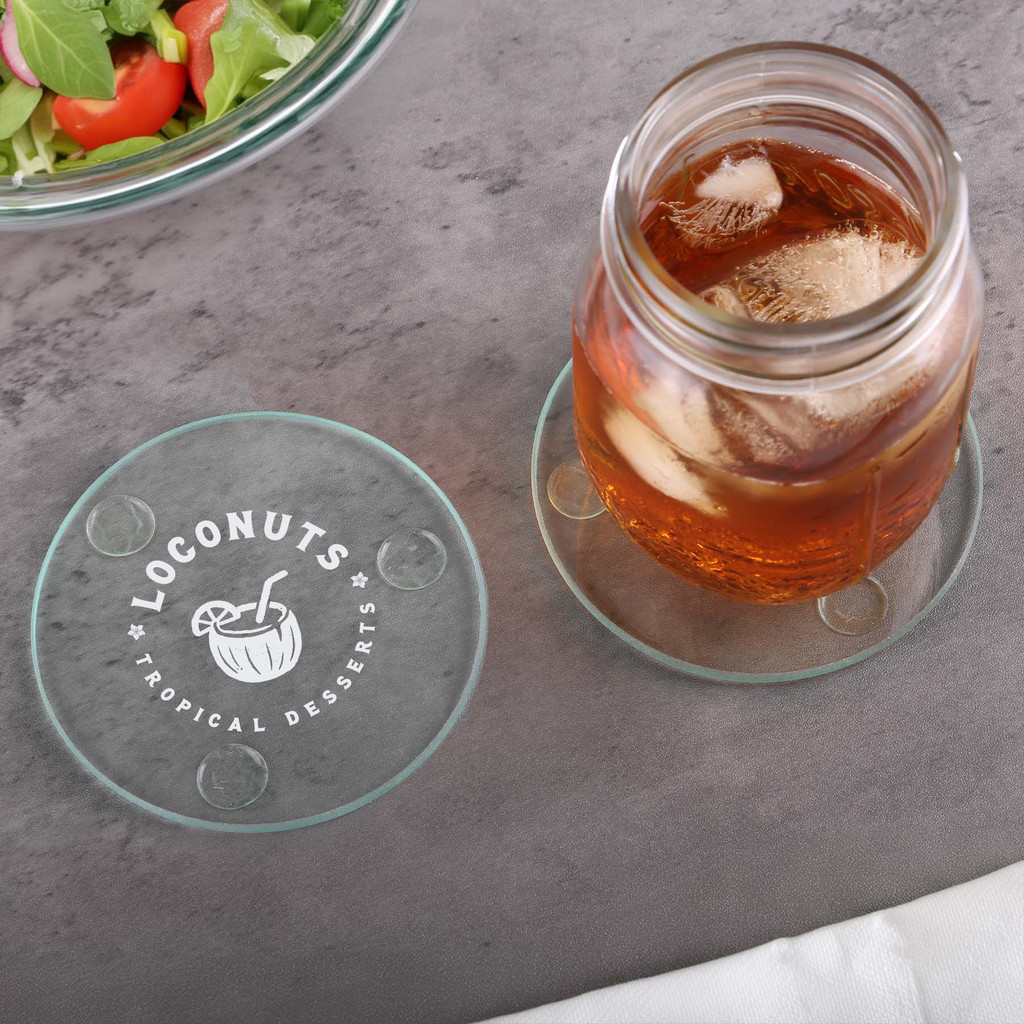 Round Glass Coasters: Single:Single
