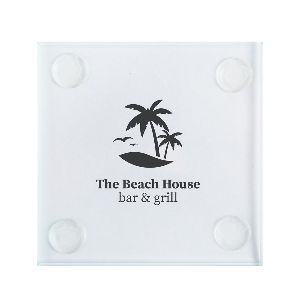Square Glass Coasters: Single:Single