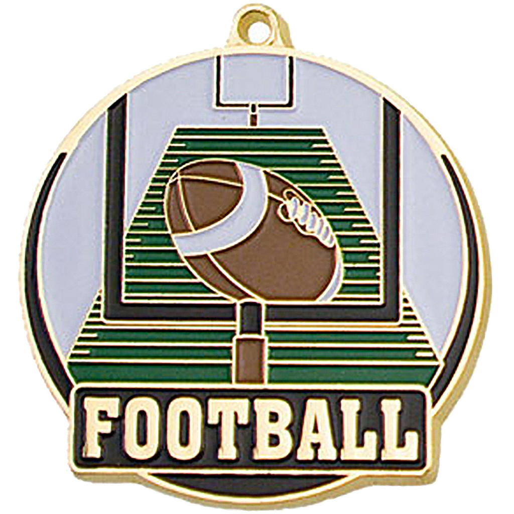 Stock Gold Enamel Sports Medals: Football:Football