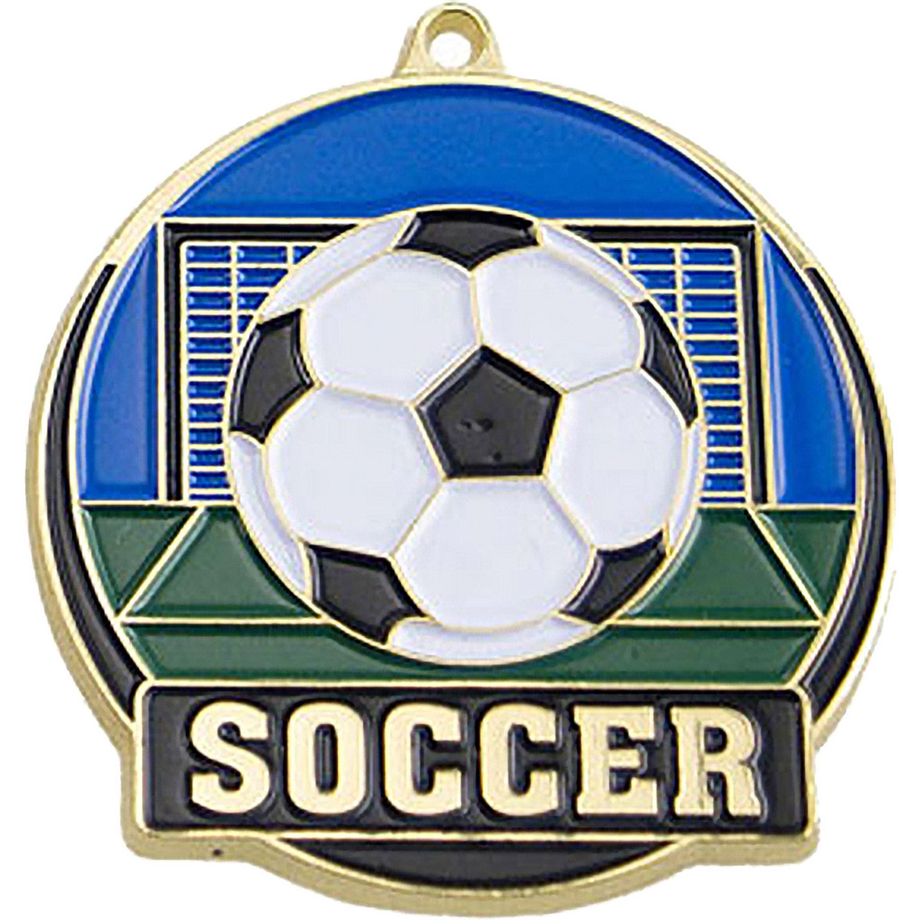 Stock Gold Enamel Sports Medals: Soccer:Soccer