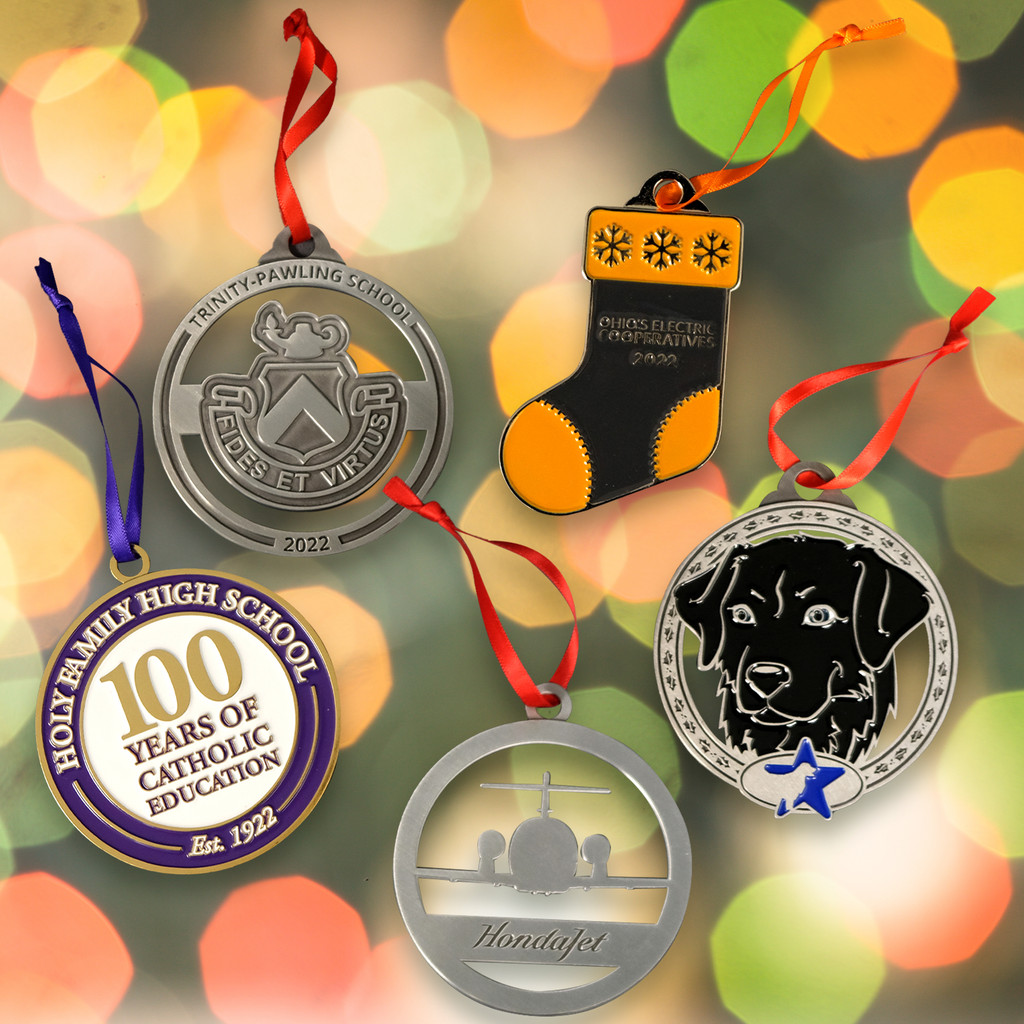 Die Struck Ornaments: 3" W X 3" H:3" W x 3" H