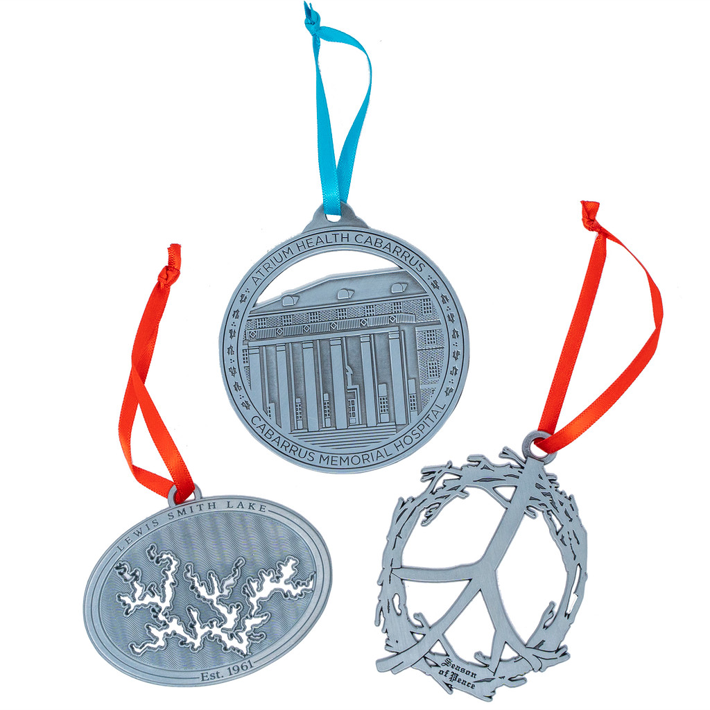 Die Struck Ornaments: 3" W X 3" H:3" W x 3" H