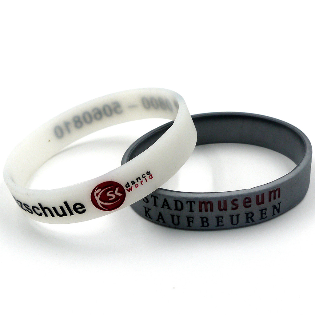 Debossed & Color Filled Silicone Bracelets: 12Mm:12mm