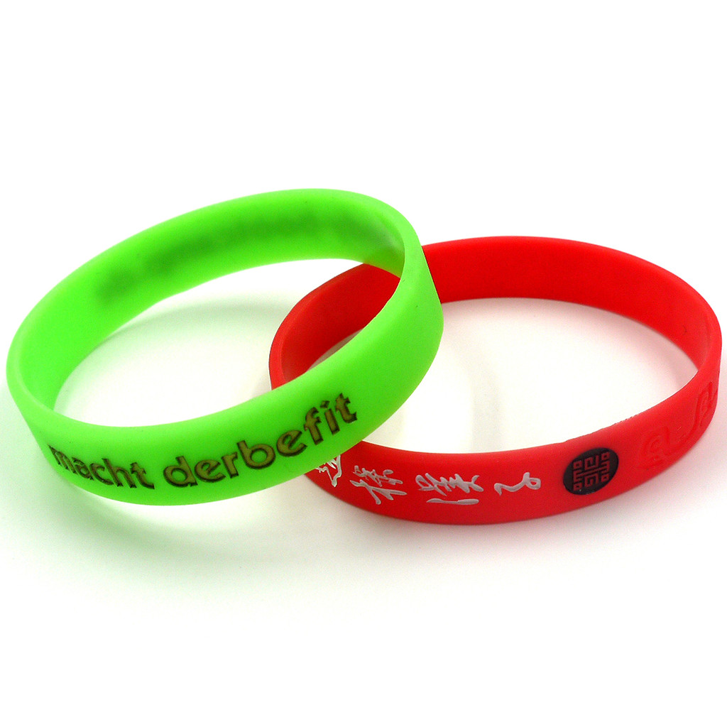Debossed & Color Filled Silicone Bracelets: 12Mm:12mm