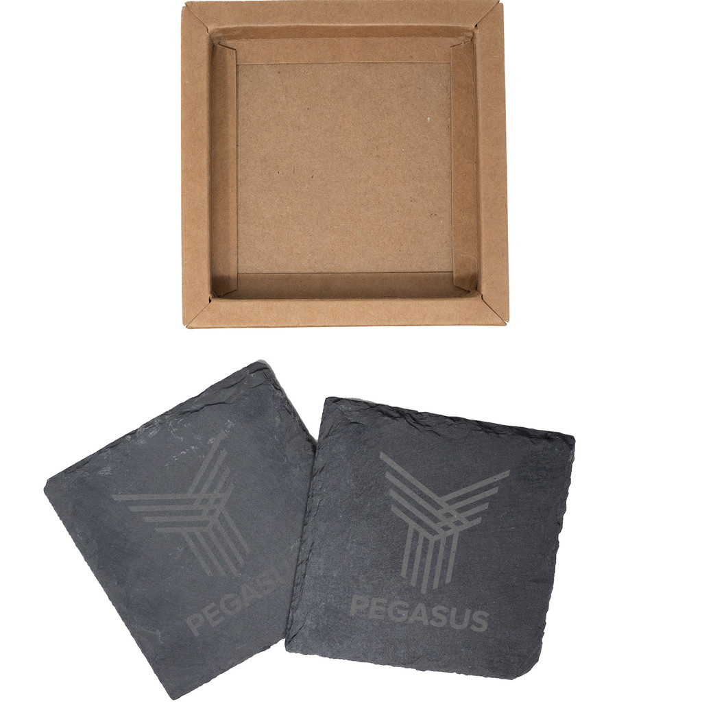 Custom Slate Coaster: 2 Piece Set Square:2 Piece Set Square