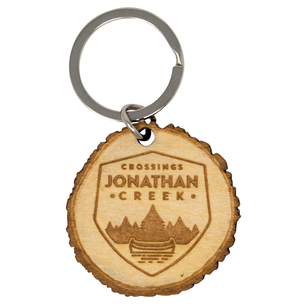 Custom Wood Log Cut Keychains