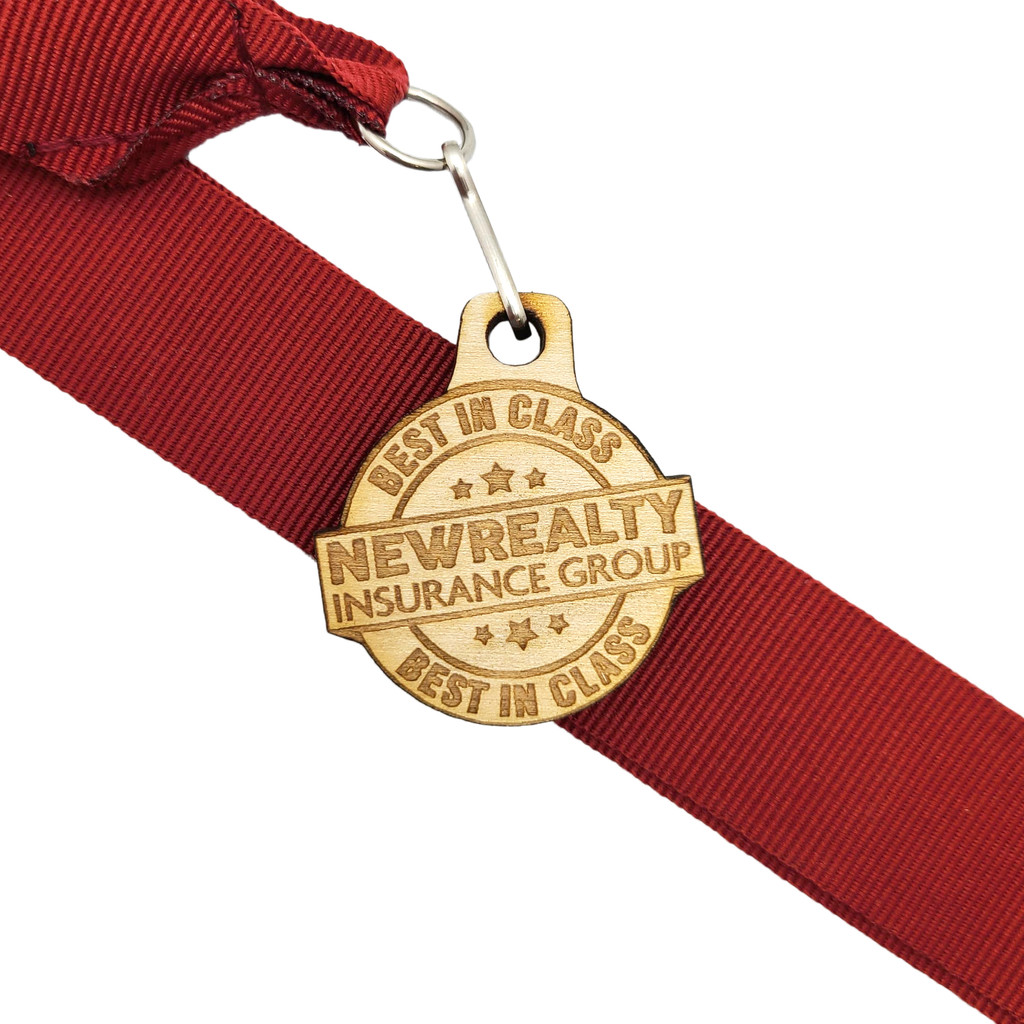 Wood Medals: 1 1/2" W X 1 1/2" H:1 1/2" W x 1 1/2" H