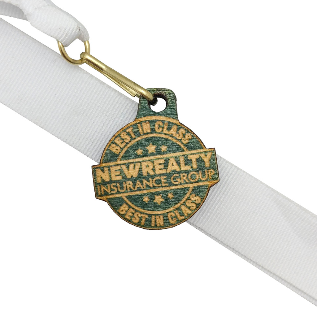 Wood Medals: 1 1/2" W X 1 1/2" H:1 1/2" W x 1 1/2" H