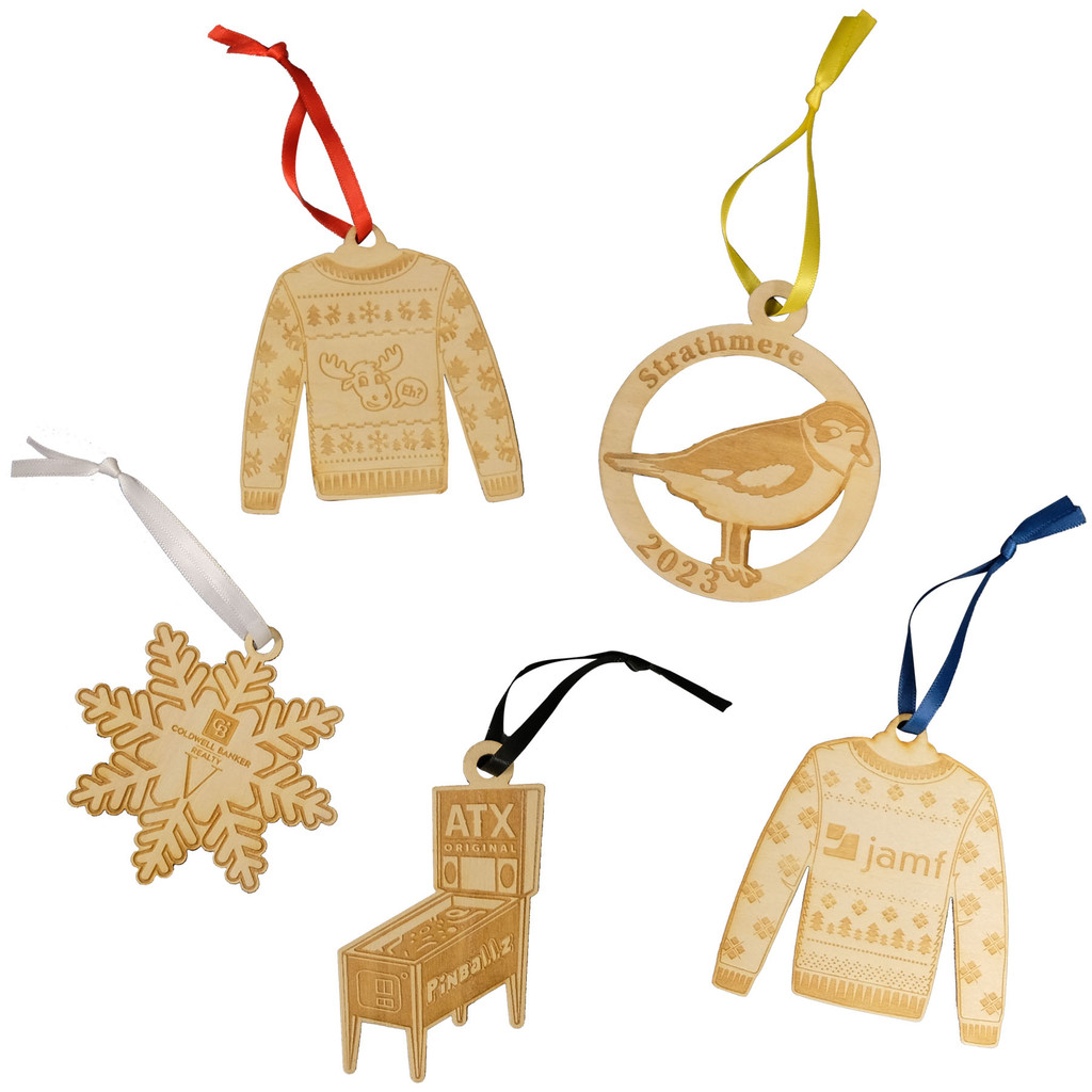 Wood Ornaments: 3" W X 3" H:3" W x 3" H