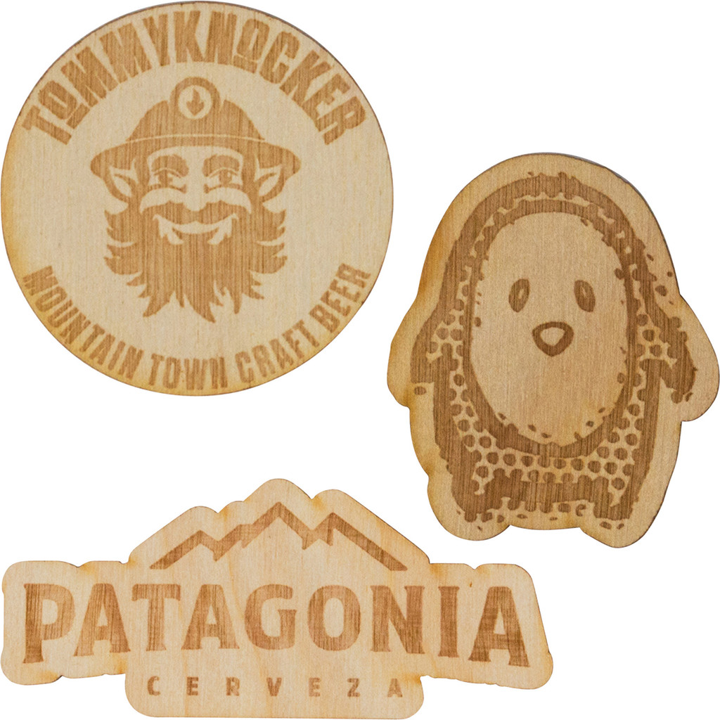 Wood Stickers: 2" W X 2" H:2" W x 2" H