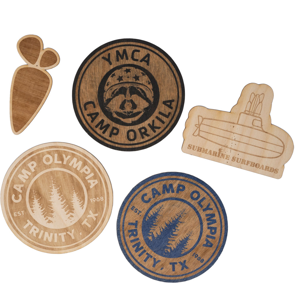 Wood Stickers: 4" W X 4" H:4" W x 4" H