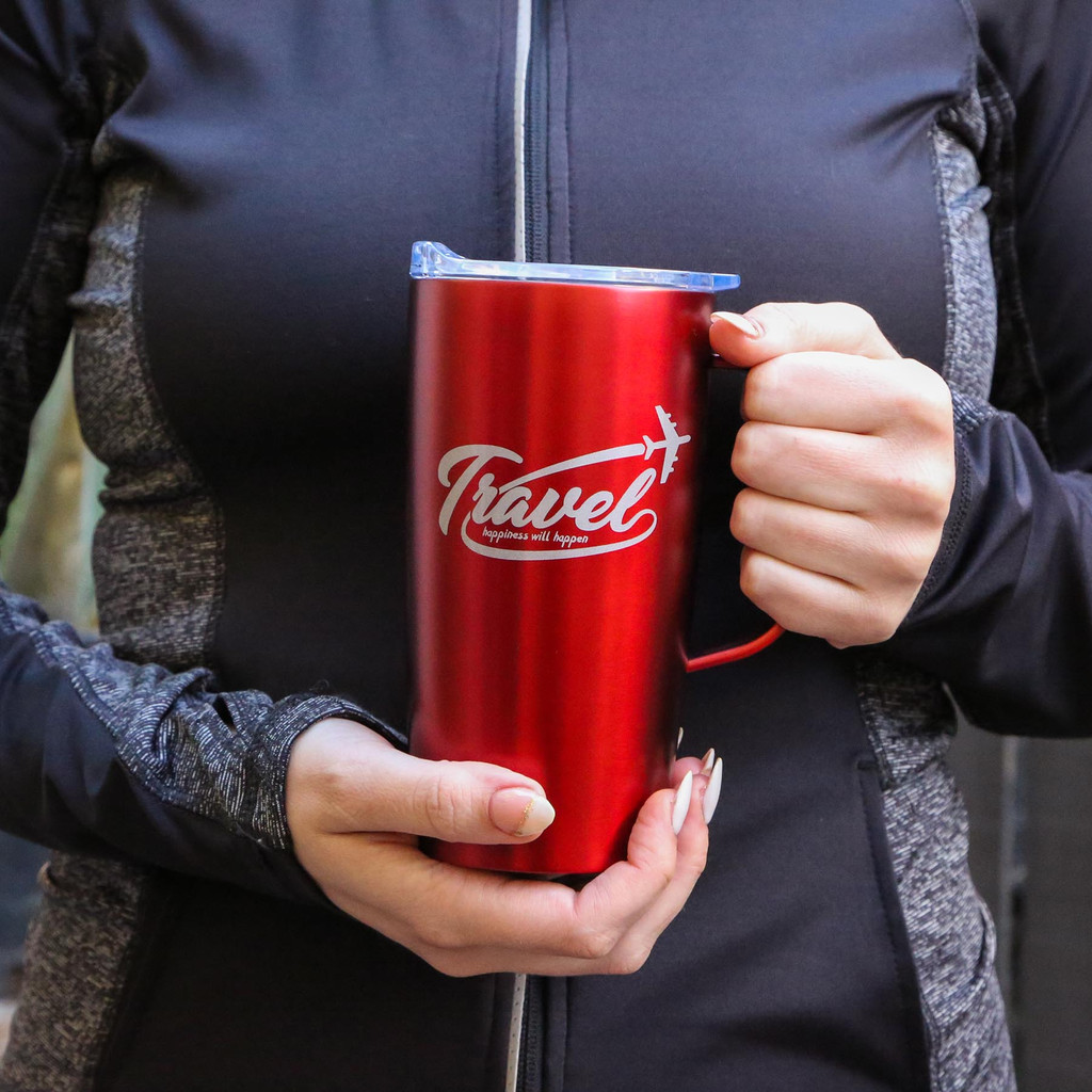 20 oz. Stainless Steel Vacuum Traveler with Handle