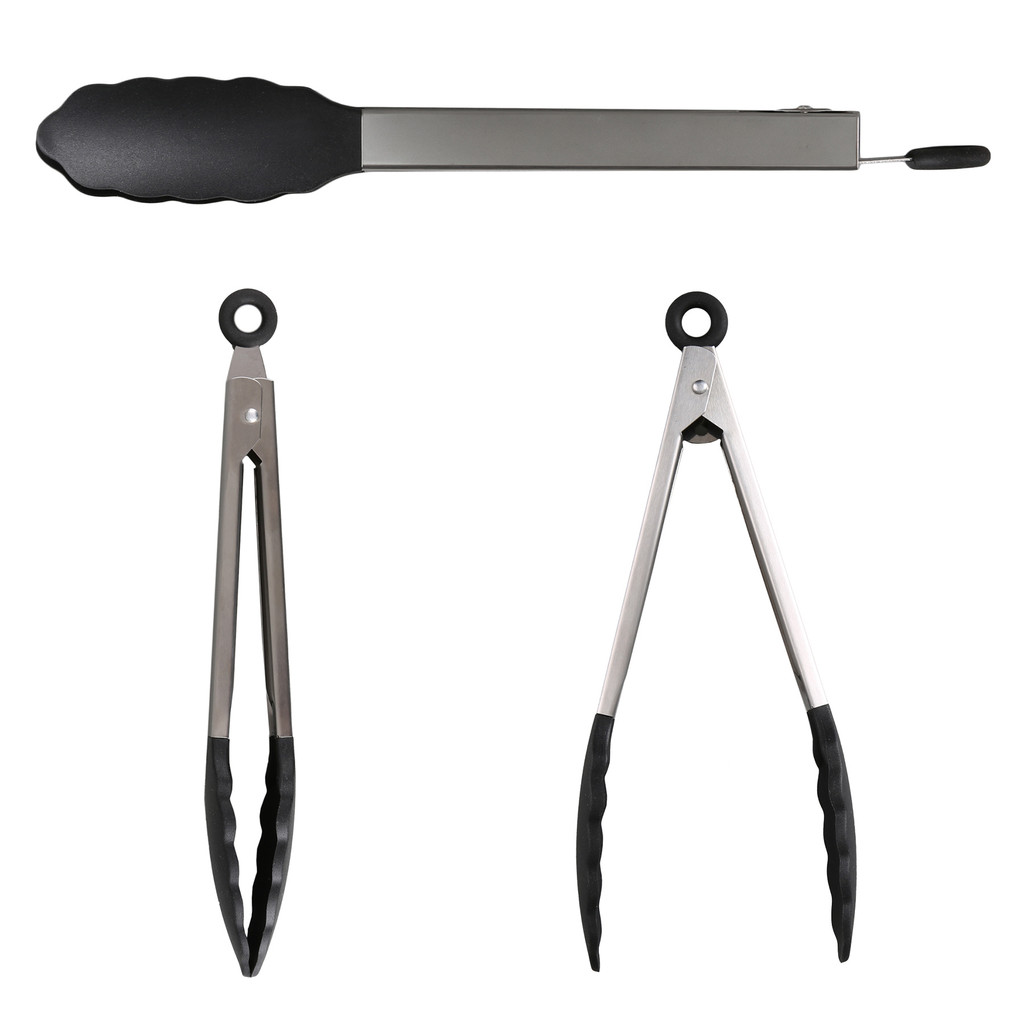 Blaze 9" Stainless & Silicone Tongs