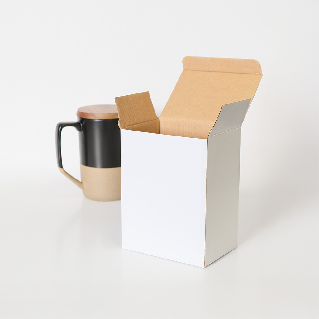 Ceramic Mug Box: 4.75" W x 3.5" L x 6.25" H