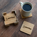 Bamboo Coasters: 4 Pc. Square Set With Stand:4 Pc. Square Set with Stand