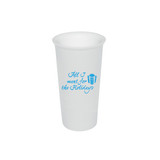 17 Fl. Oz. Mug with Silicone Lid:White mug