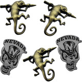 Diestruck Antiqued Lapel Pins: 1" W X 1" H:1" W x 1" H