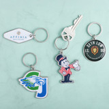 Custom Die Cast Keychain W/Offset Print & Epoxy Dome: 1 Side:1 Side Imprint