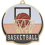 Stock Gold Enamel Sports Medals: Basketball:Basketball