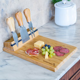 Bamboo Cheese Board With Utensils
