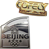 Diestruck Sandblasted Lapel Pins: Copper/Brass 1 1/2" W X 1 :Copper/Brass 1 1/2" W x 1 1/2" H