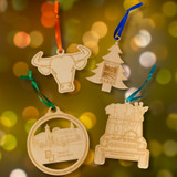 Wood Ornaments: 4" W X 4" H:4" W x 4" H