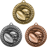 Stock Small Academic & Sports Laurel Medals: Football:Football