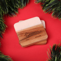 2 Pc. Acacia Wood & Greek Marble Coaster Set
