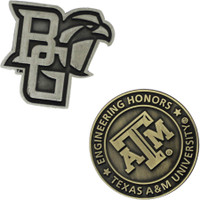 Diestruck Antiqued Lapel Pins: 1 1/4" W X 1 1/4" H:1 1/4" W x 1 1/4" H