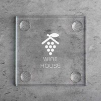 Square Glass Coasters: Single:Single