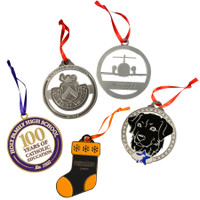 Die Struck Ornaments: 3" W X 3" H:3" W x 3" H