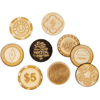 Wood Poker Chips: 1 Side Imprint:1 Side Imprint