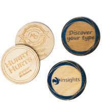 Wood Poker Chips: 2 Side Imprint:2 Side Imprint