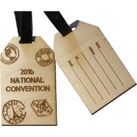 Wood Luggage Tags: 4" W X 4" H:4" W x 4" H