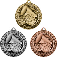 Stock Small Academic & Sports Laurel Medals: Cheerleading:Cheerleading