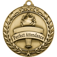 Stock Small Academic & Sports Laurel Medals: Perfect Attenda:Perfect Attendance