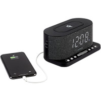 Jensen Dual Alarm Clock Radio with Wireless Qi Charging