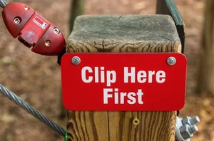 RPE "Clip Here First" sign