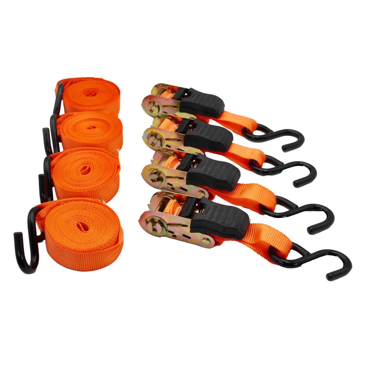 Ratcheting TieDown Orange 1" x 15 ft, 500 lbs Load Cap with 1500 lbs