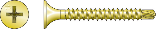 Image of Simpson DWFSD Drywall-to-CFS Screw (Collated) - #8 x 2-3/8" #2 Phillips, Yellow Zinc (1500/Box)