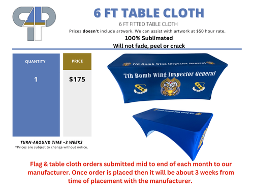 6ft Customized Table Cloth