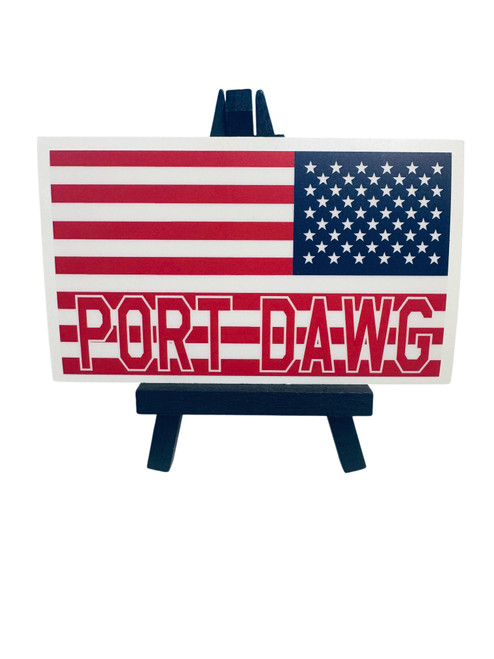 Port Dawg US Flag Sticker - 2 Color Options