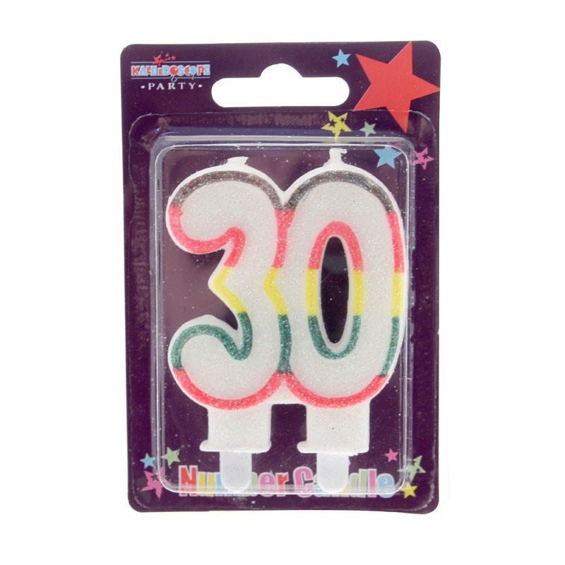 30 Double Age Candles Multicolour (pack of 6) - Interflora Marketplace