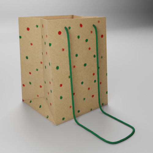 Green and Red Spotty Gift Bag (19cm x 25cm)