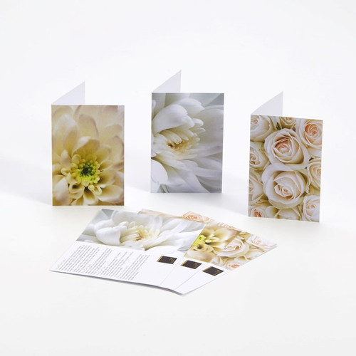 150 White Floral Message Cards